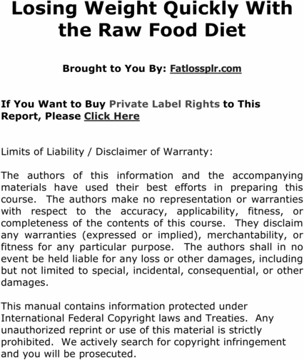 Product picture How To Lose Weight Quickly With the Raw Food Diet